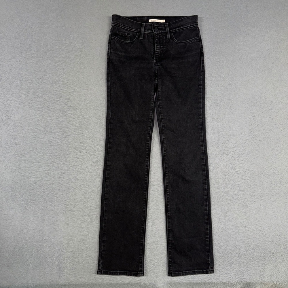 Levis Jeans Womens 26 Black 314 Shaping Straight Stretch Denim Cotton Cowboy